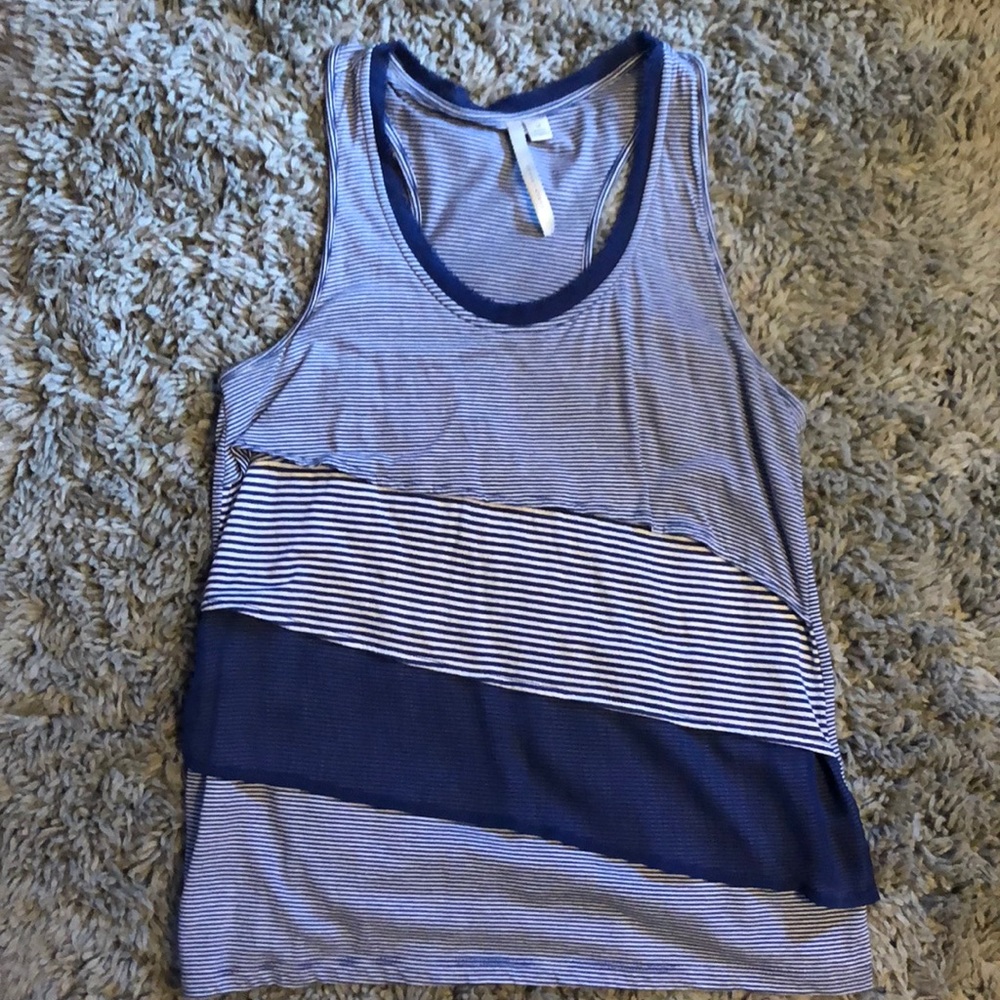 LAUREN CONRAD striped blue tank top